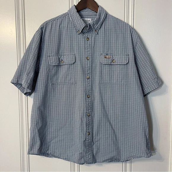 Carhartt Plaid‎ Short Sleeve Button Shirt Mens XL - Picture 1 of 7